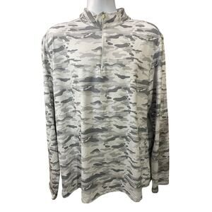 Kyodan Golf 1/4 Zip Gray Camo Long Sleeve “Nimbus Cloud” Breathable Shirt –XL